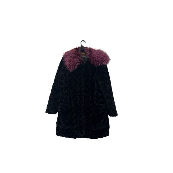 Dreamworks Faux Fur Coat Black Sz.L - Picture 2 of 3